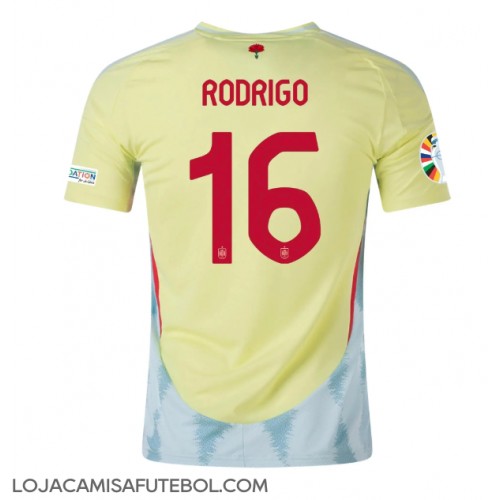 Camisa de Futebol Espanha Rodri Hernandez #16 Equipamento Secundário Europeu 2024 Manga Curta